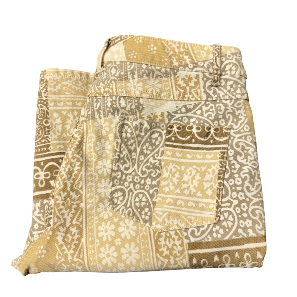 J.McLaughlin‎ Pants Womens 8 (30x30 ACTUAL) Patchwork Tan Paisley Bohemian